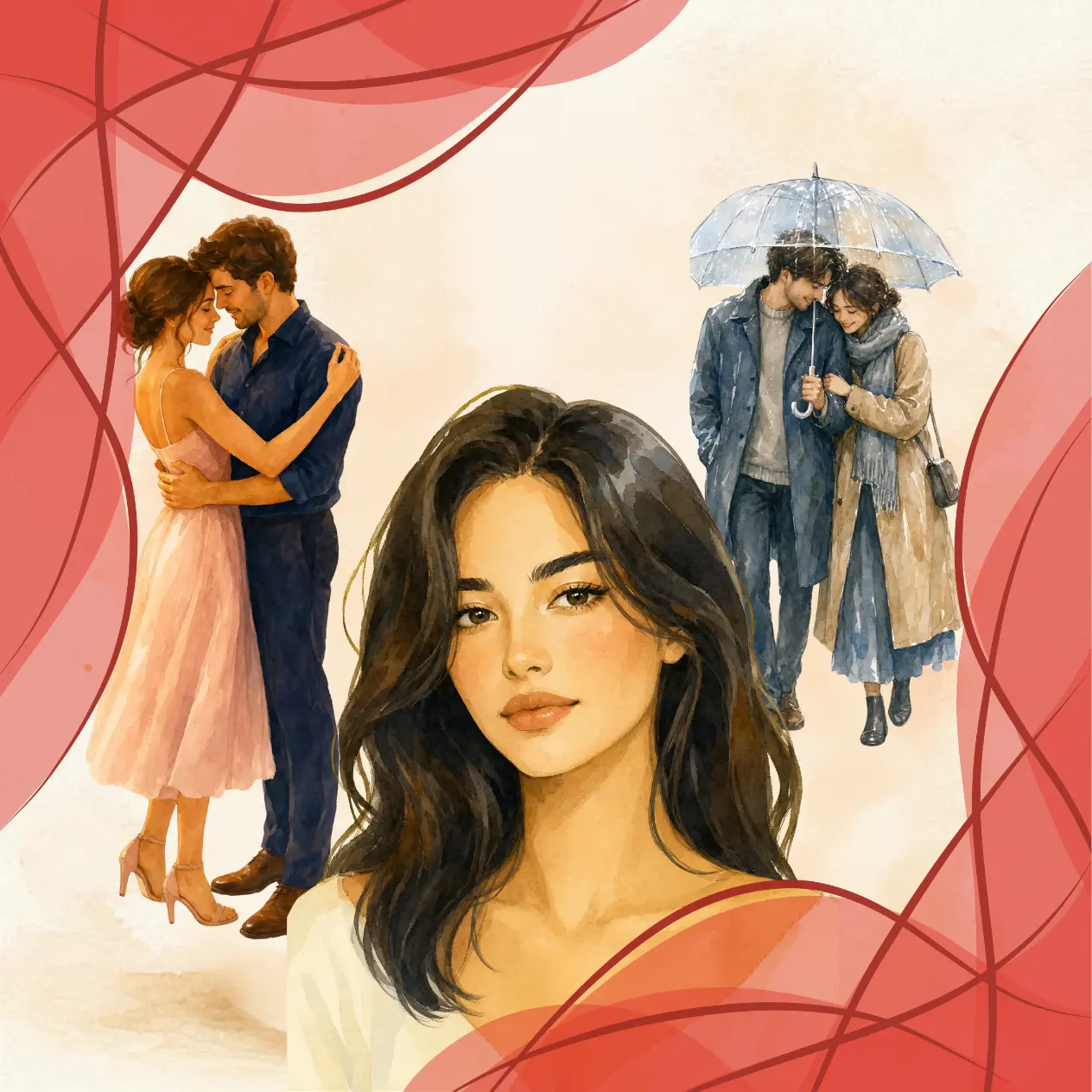 Illustration d'une femme face à un choix amoureux pour une voyance sentimentale.